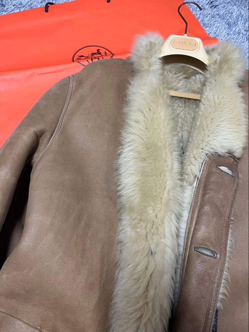 Paul Smith ポールスミス 本革 リアルムートン ロングコート 極厚