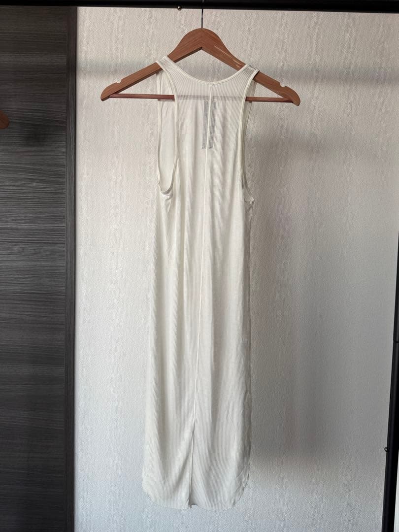 Rick Owens リブタンクトップ ロング丈 ミルクカラー イタリア製 L