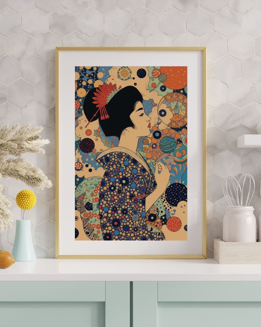 A3サイズ 267 レトロモダン和風ポスター着物女性イラスト大正ロマン