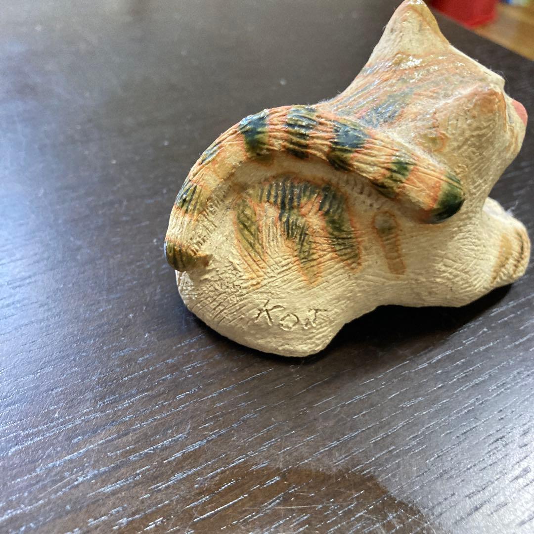 小室幸雄さん 猫 猫の顔 陶器の置物 小室幸雄さん