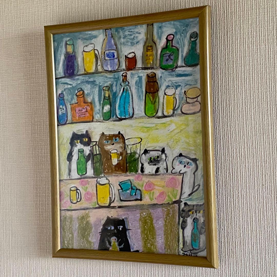 絵画。壁掛け絵原画手描き【楽しいビールパーティー】03