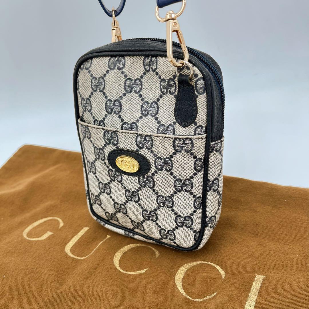 グッチ ミニショルダーバッグ ポシェット 斜めがけ GG柄 インターロッキング