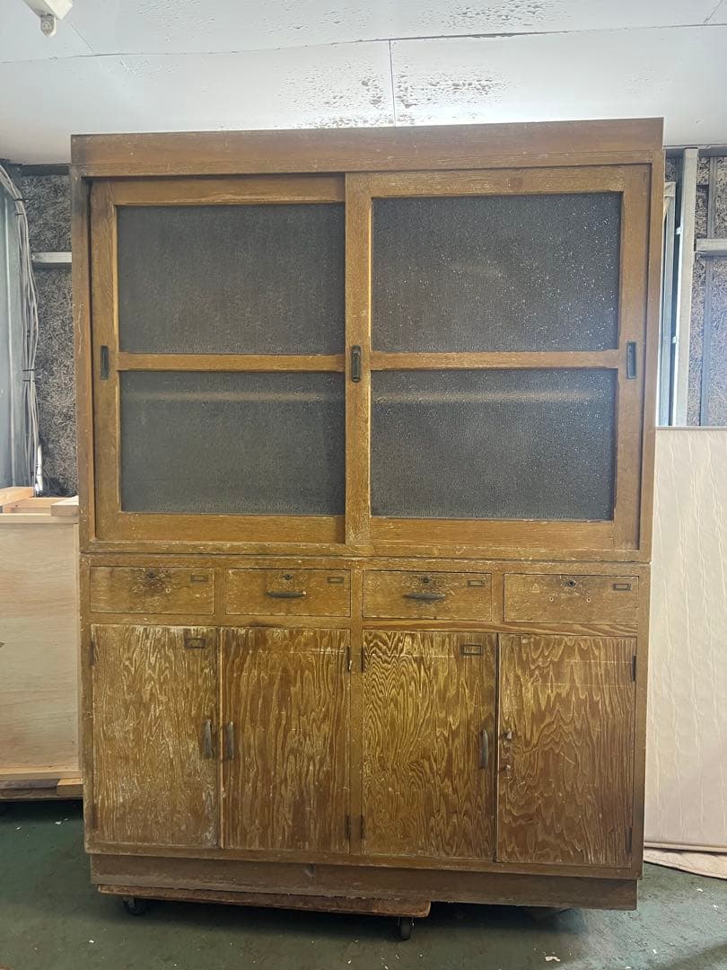 【O-1604】水屋 食器棚 飾り棚 キャビネット 昭和レトロ アンティーク O-1604】水屋 食器棚 飾り棚 キャビネット 昭和レトロ アンティーク O