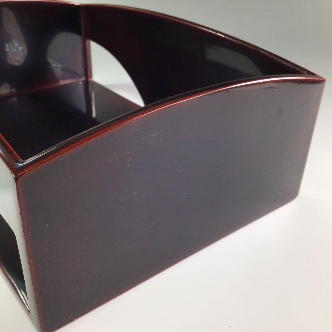 Ｐ９２１　莨盆　『鈴木松栄作』『溜塗』『而妙斎好』『独楽透し』　共箱　茶道具