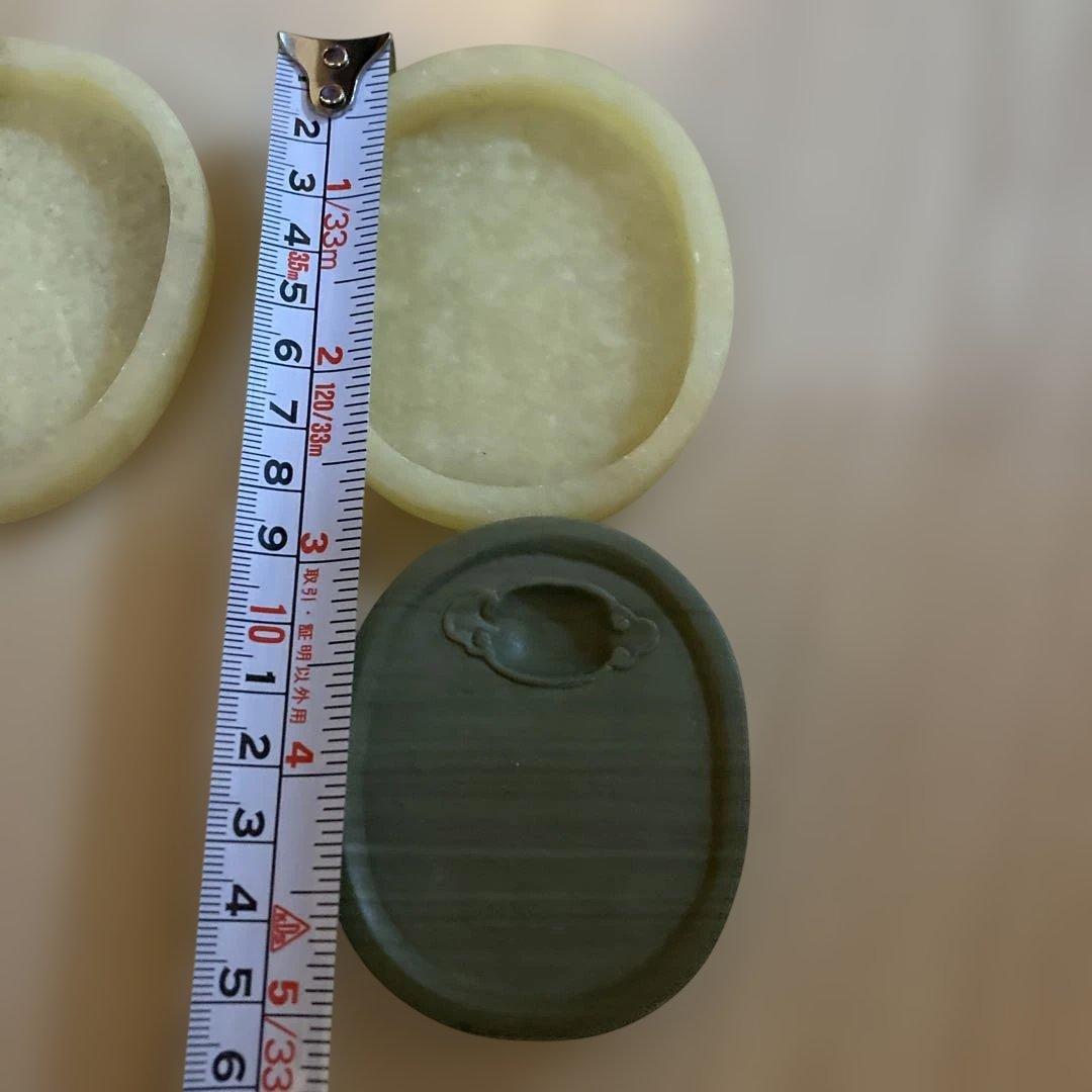 大理石製楕円形硯箱