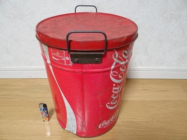 80年代 ビンテージ コカ・コーラ ティントラッシュ ブリキ 缶 ペール缶 旧車