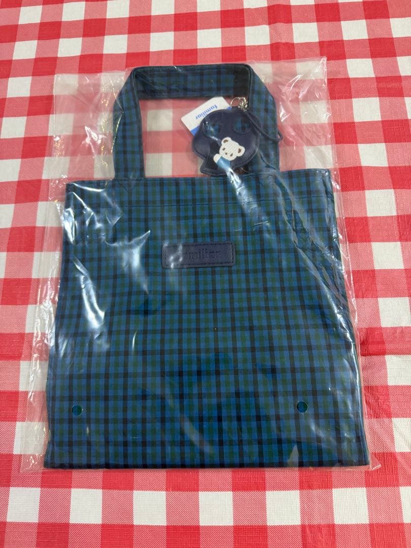 *。°★新品未使用★ファミリア★トートバッグ 小 ★青系ファミリアチェック