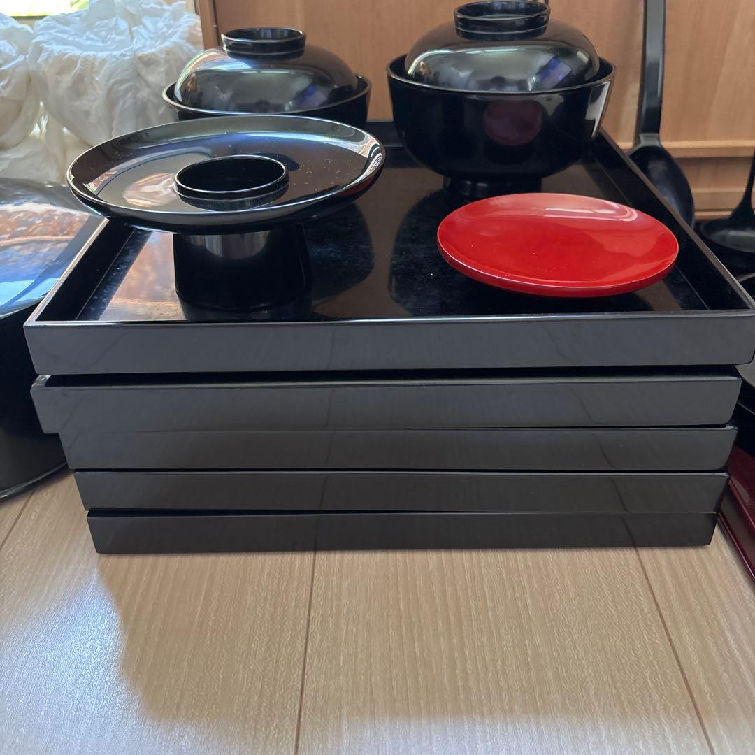 利休好 輪島塗 懐石道具 セット 5客 漆塗り 共箱付