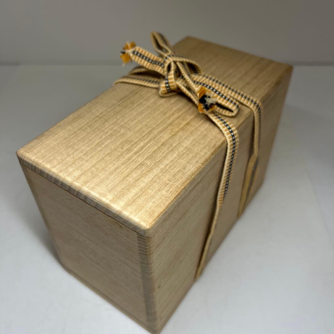 黒楽 上手茶入 替仕覆付（高木間通） 木箱付 高約7.5㎝東Y7-1229☆2F