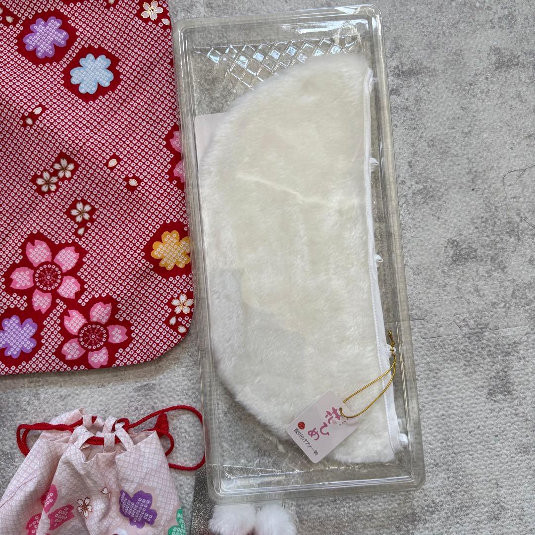 七五三 花ひめ　赤とピンク花柄　三歳　着物　箱付きです