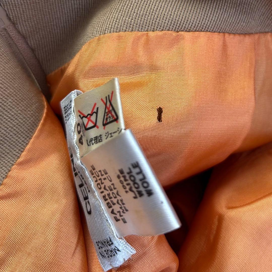 CELINE スカート トリオンフ 金ボタン ロゴ チェーン プリーツ