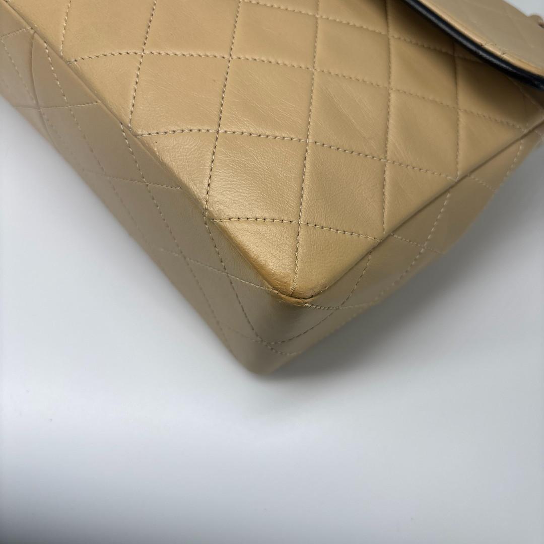 極美品 シャネル マトラッセ バイカラー ベージュ ショルダーバッグ レディース