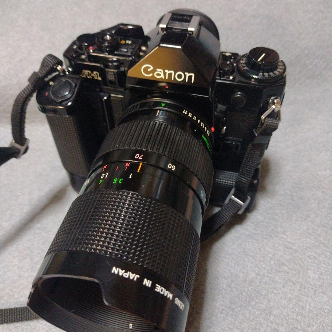 【作動品】Canon A-1 モードラ2個レンズ2個セット　キャノン　電池12本 作動品】Canon A-1 モードラ2個レンズ2個セット キャノン 電池12本