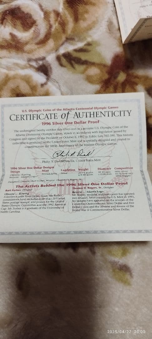 アトランタオリンピック コカコーラ 記念コインセット 非売品 証明書付き