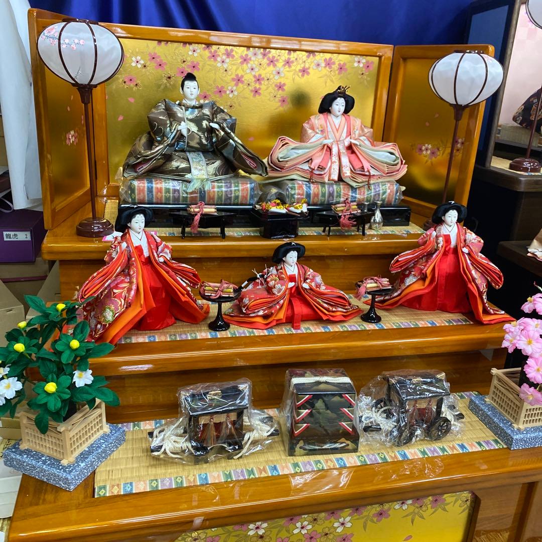 雛人形セット 桜模様 大きめ