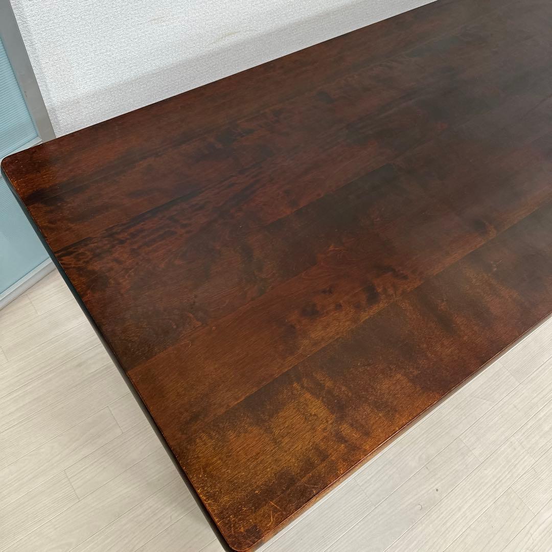 北海道民芸家具 樺材 無垢材 ダイニングテーブル 食卓テーブル 6人掛け i4※