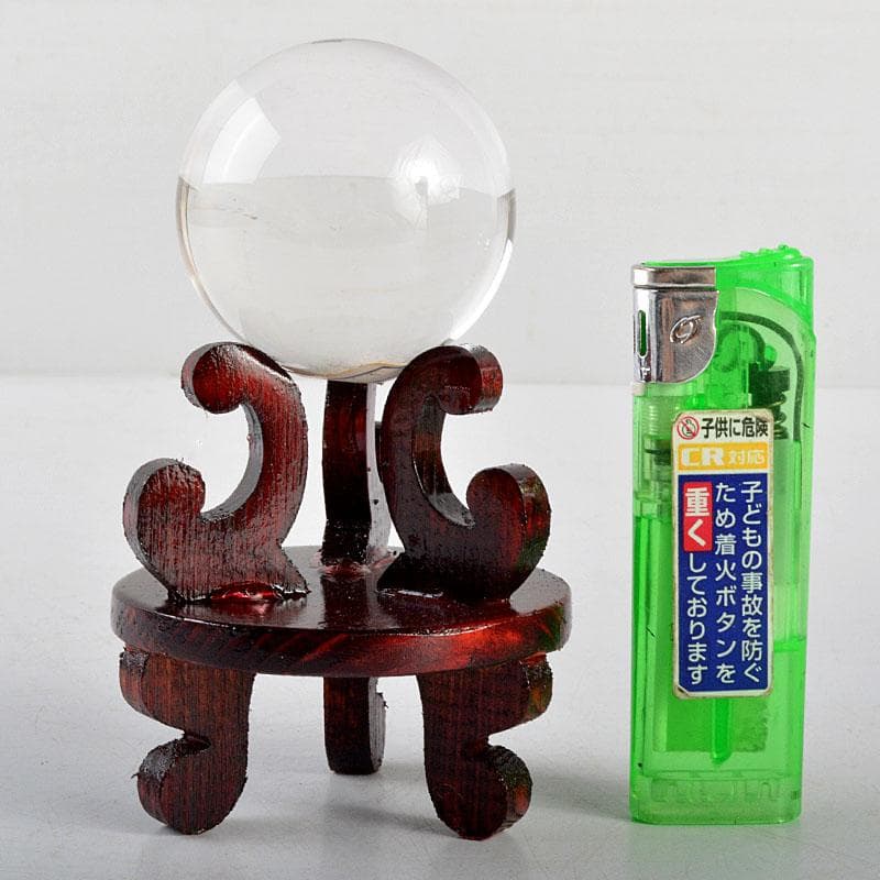 水晶玉パワーストーン直径約45mm唐木台・時代箱付MR4806