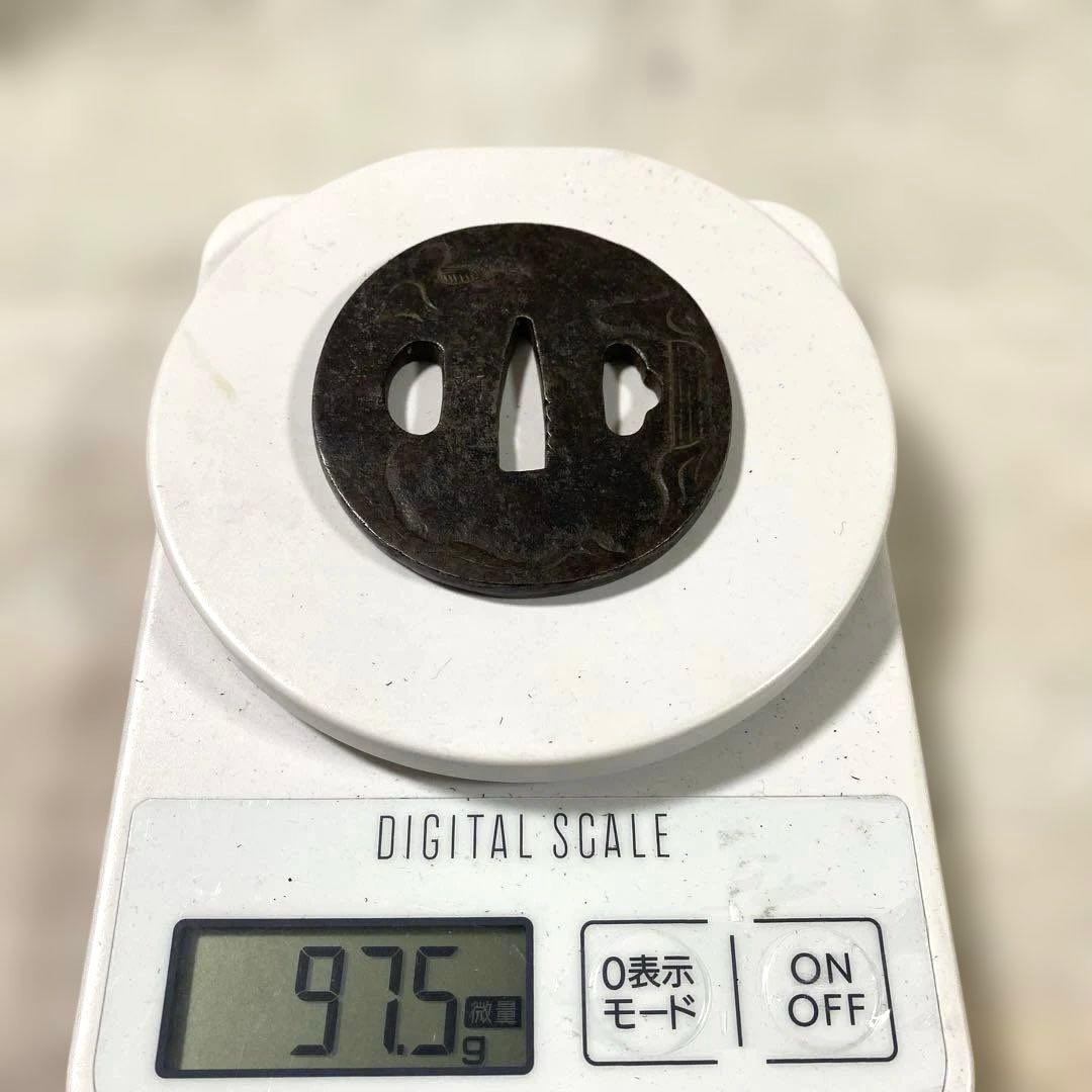 B-47 鍔　在銘　鉄製　武具　刀装具　日本刀　骨董品　時代物　美術品　工芸品