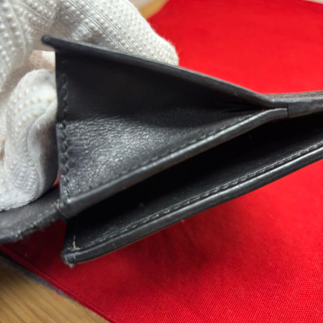 GUCCI グッチ インターロッキング Wホック 二つ折り GG BLACK
