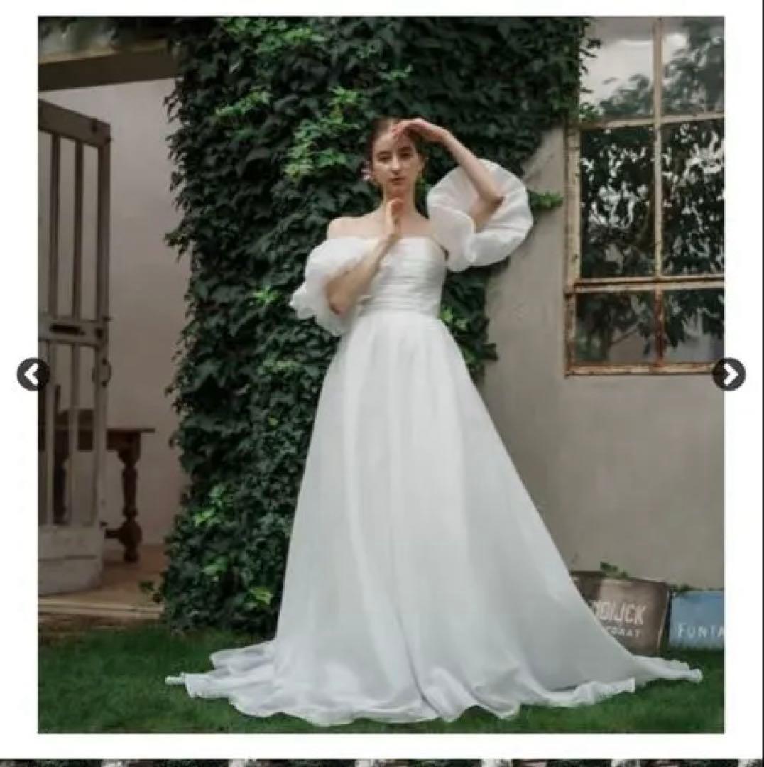 【egm】ドレスプロダクション オーガンジーサテンパフスリーブ（W260）