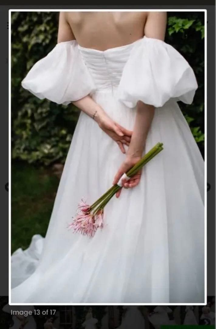 【egm】ドレスプロダクション オーガンジーサテンパフスリーブ（W260）