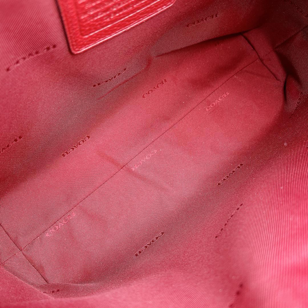 極美品 COACH 2wayバッグ レザー 斜め掛け レッド系 f214