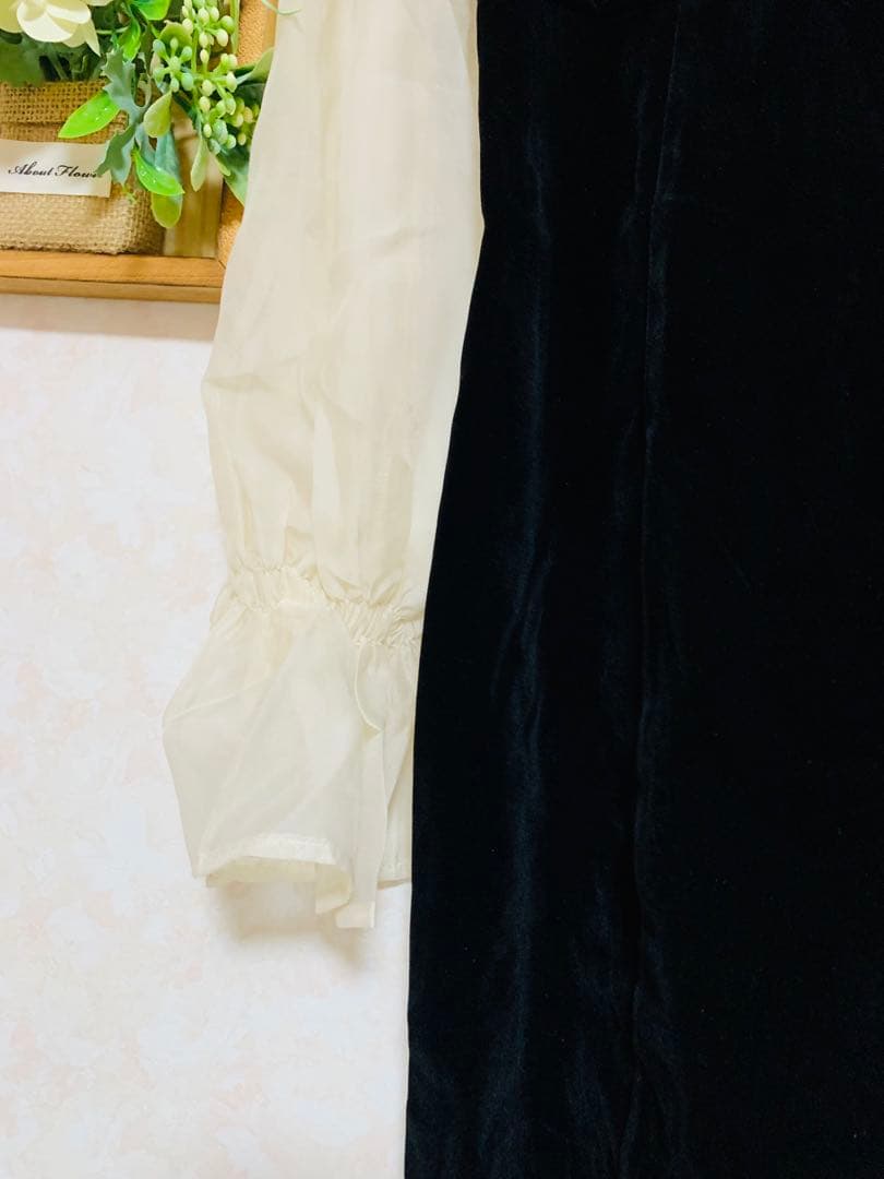 Chico 【SALON by Chico限定】配色シースルータイトロングドレス