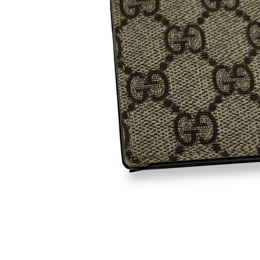 グッチ GGスプリーム 二つ折り財布 コンパクト財布 ミニ財布 ベージュ PVC