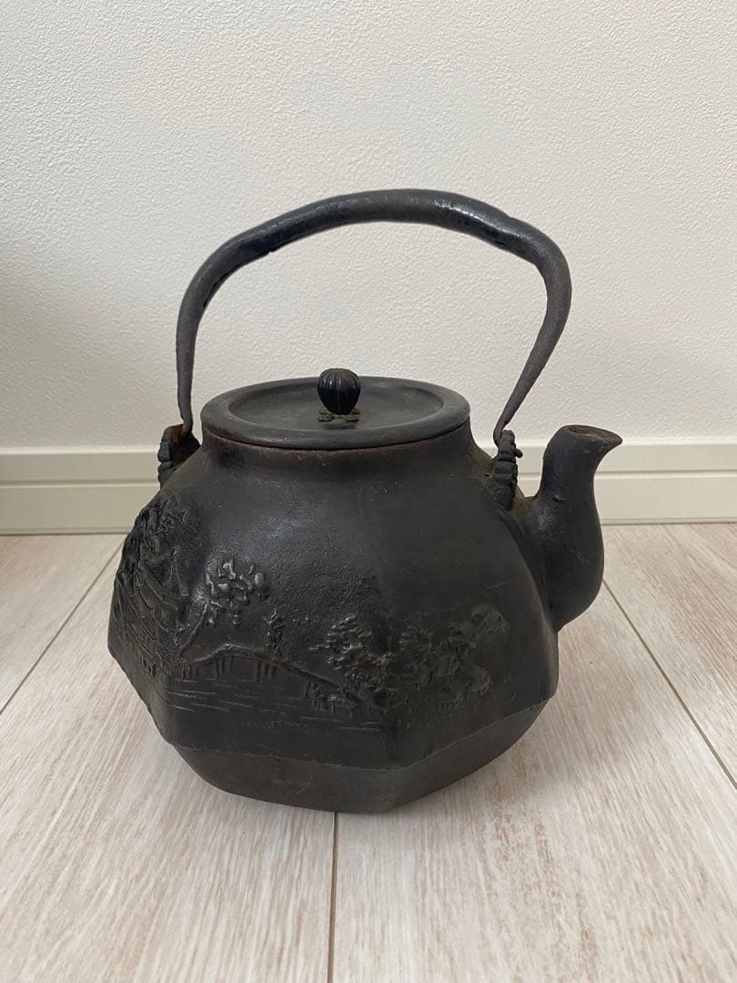 龍文堂造鉄瓶銅蓋古美術茶道具水漏れなし