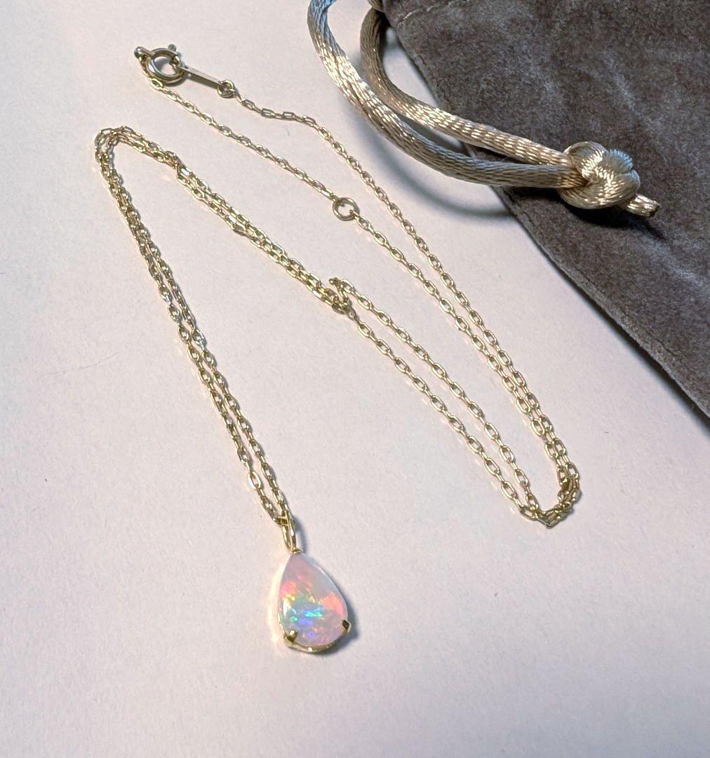 K10 K18 YG オパール ネックレス