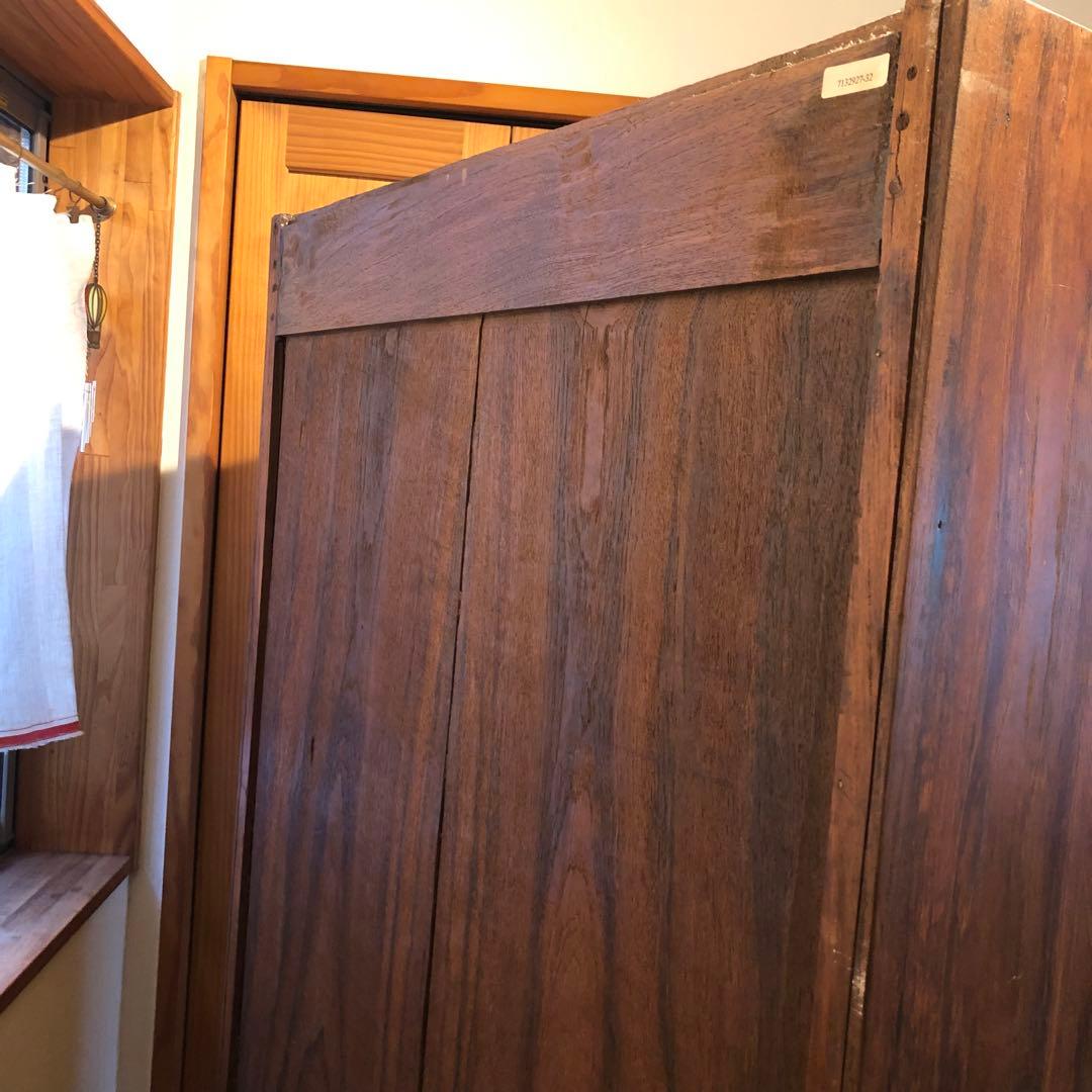 レトロ オーク材 本箱 食器棚 書庫 戸棚 収納 キャビネット いのうえ