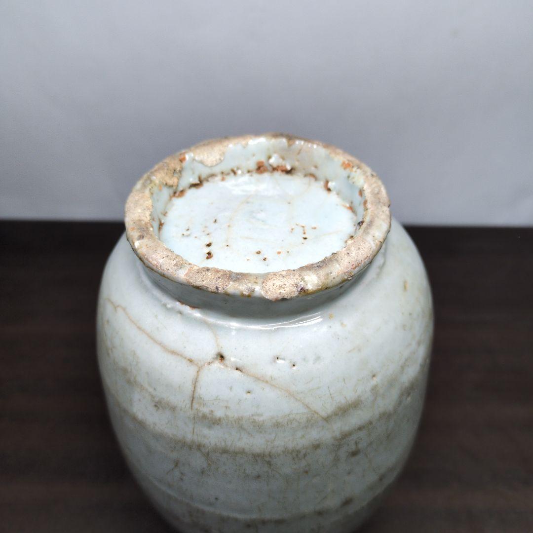 李朝 白磁 堅手 花瓶 高さ約21cm