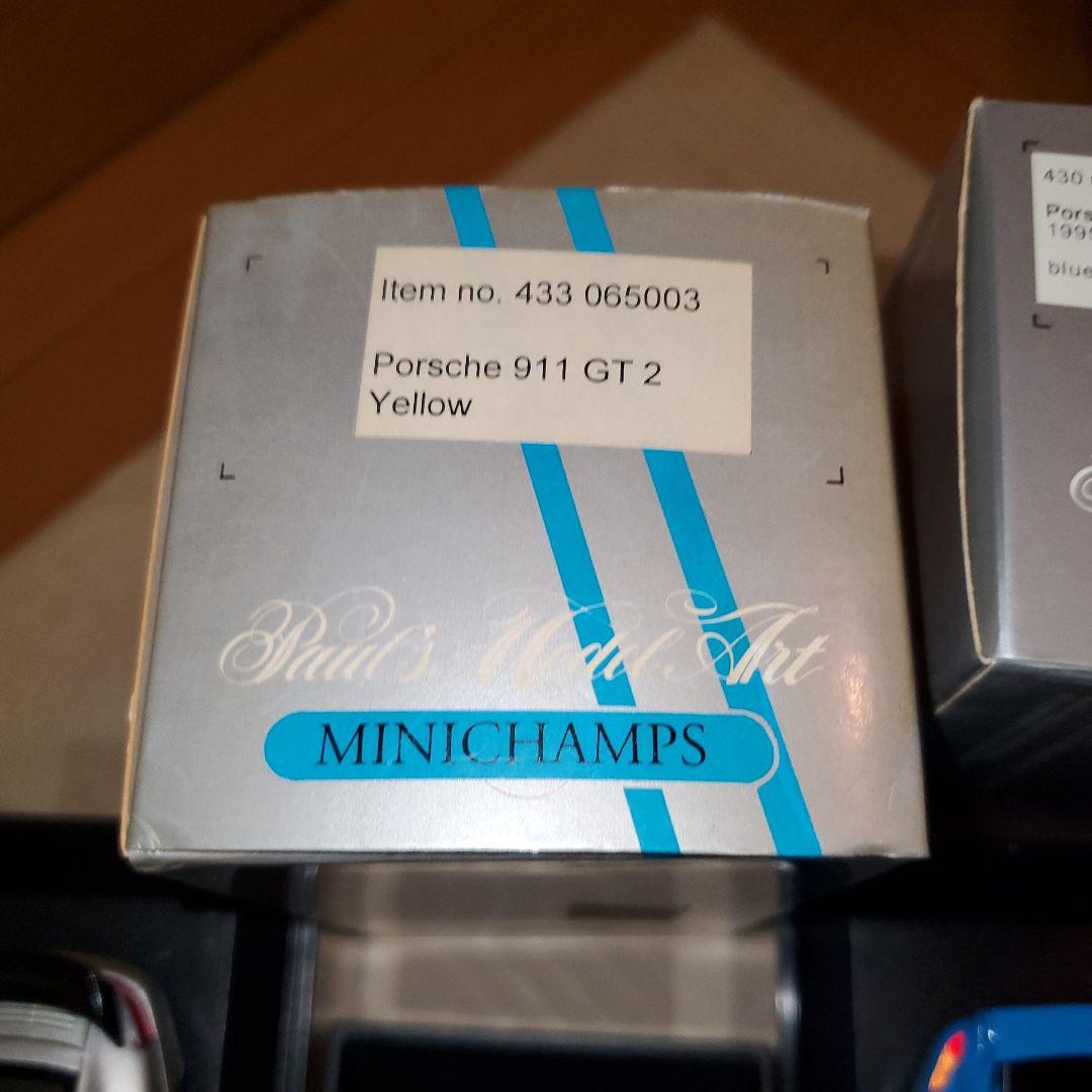 ポルシェ911 GT 2 ミニカー 3台セット、イエロー、ブルー、シルバー、