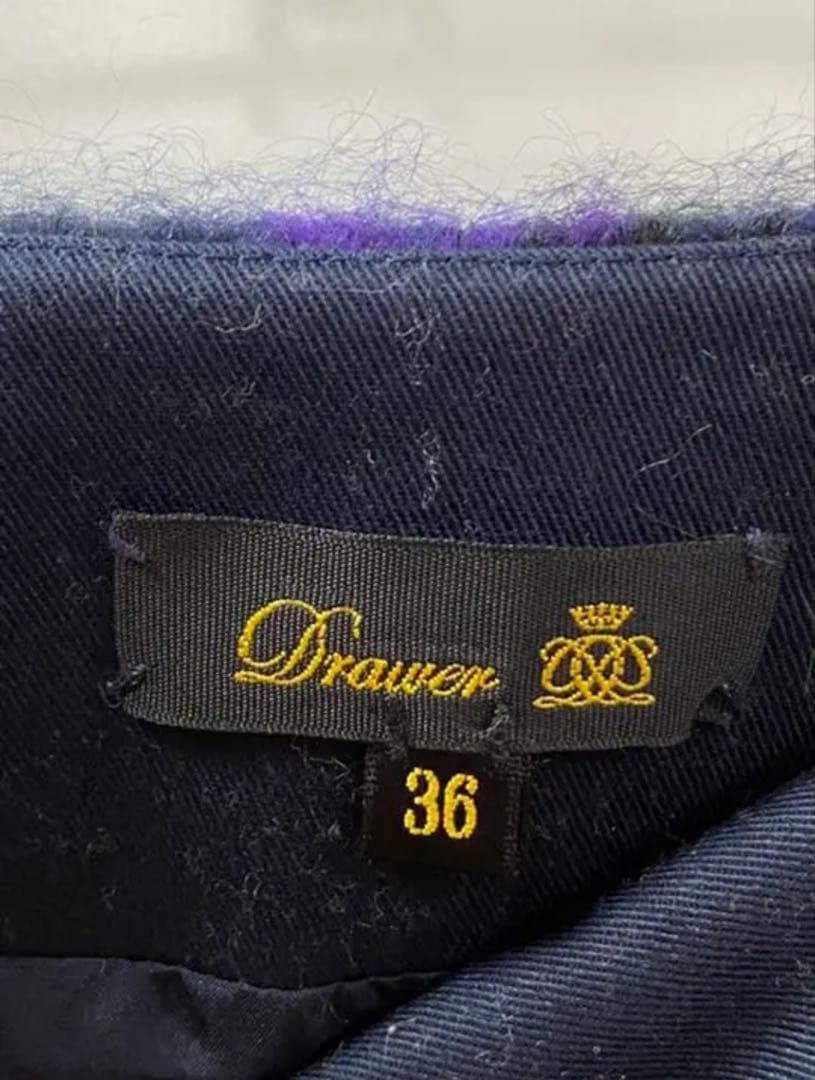 2019AW drawer ドゥロワー チェックフリンジラップスカート