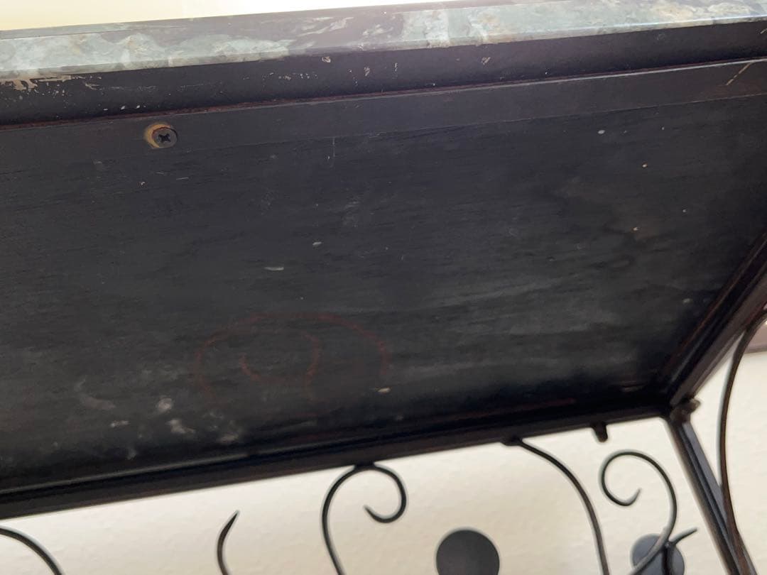 コンソールテーブル アイアン サイドテーブル 大理石風 -206-