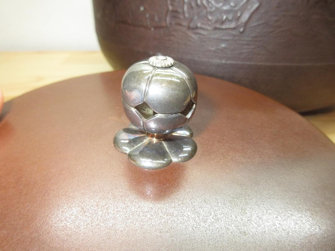 送料込【逢絢亭】茶道具 炉釜 甑口釜 蓬莱山地紋 摘み南鐐 高木治良