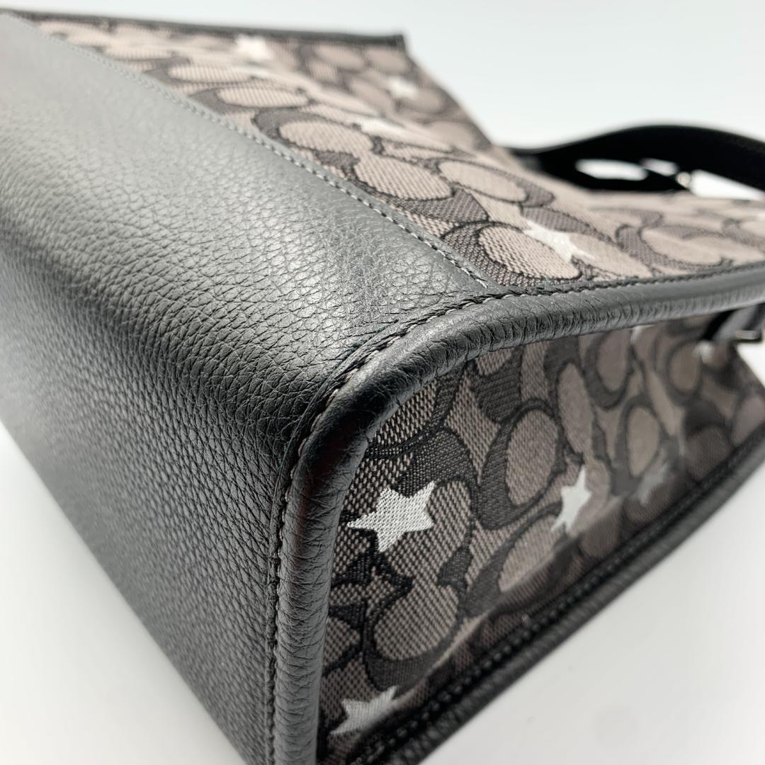 美品 コーチCOACH キャンバス レザー 2way ショルダーバッグ スター