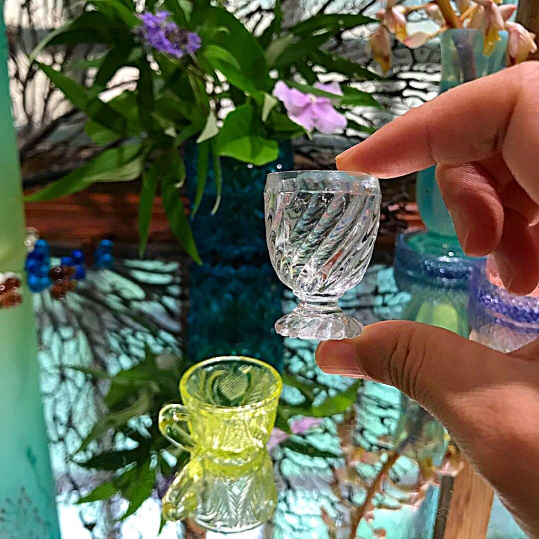 骨董 時代ガラス プレスガラス ペロペロ 玩具 ままごと 2種セット