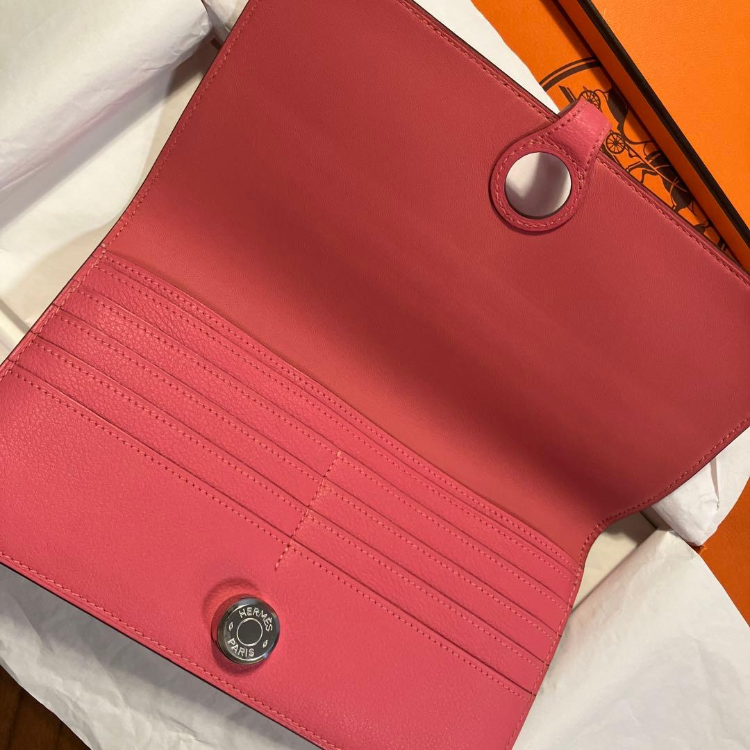 エルメス　ドゴンロング　長財布　ローズアザレア