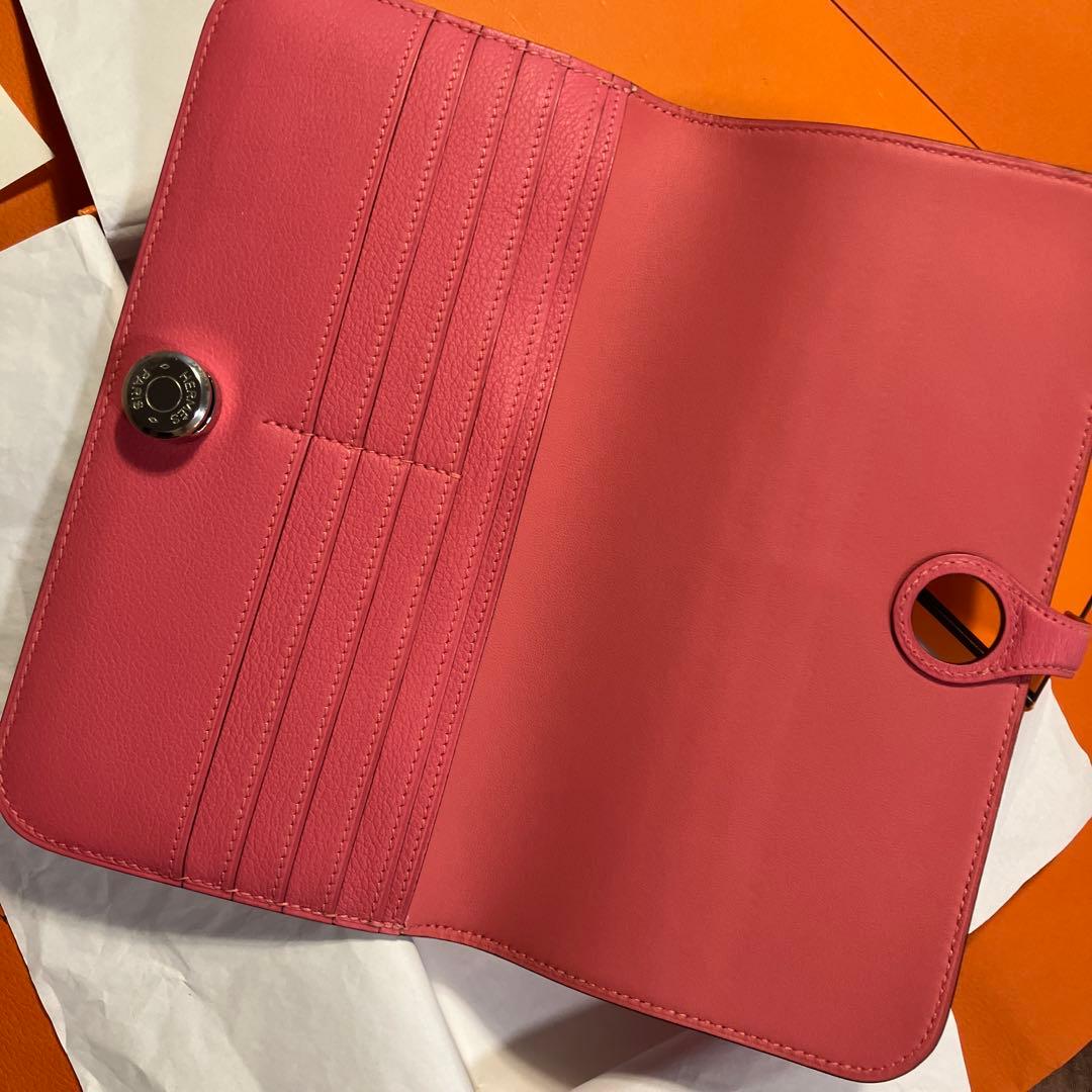 エルメス　ドゴンロング　長財布　ローズアザレア