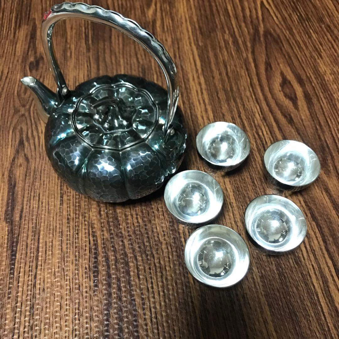 純銀製 松栄堂 獣口霰急須 黄銅手摘 銀瓶 煎茶道具 Yahoo!