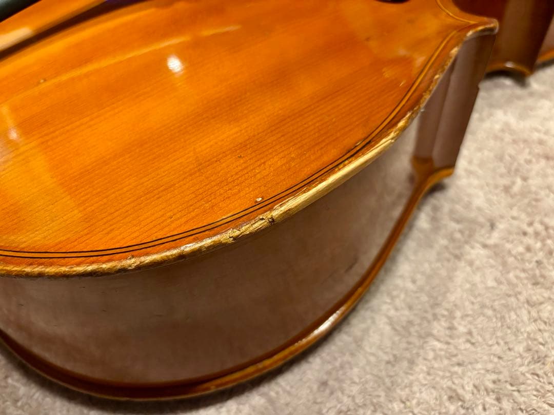 1/2 チェロ 木曽スズキ 1978 ほぼ新品ケース 弦交換済み カーボン弓