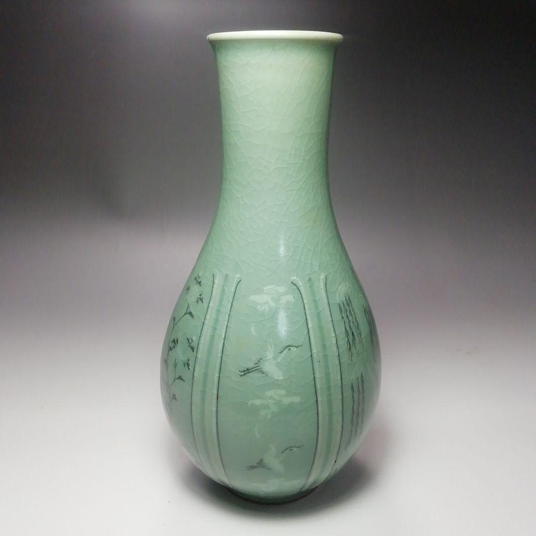 S357 皆具 『韓国陶芸家』『青磁』『青珍陶芸』『梁命煥作』 共箱