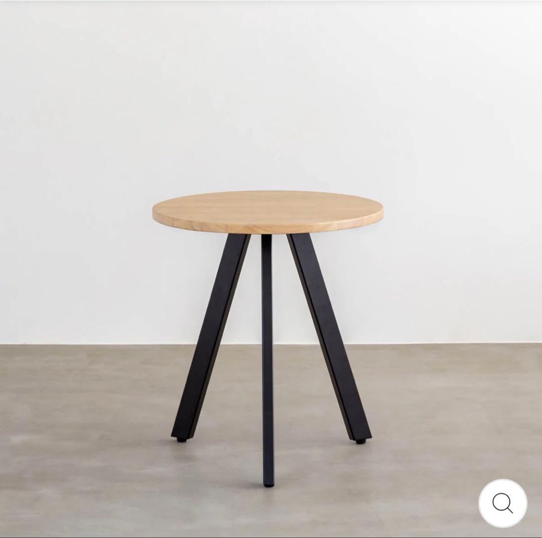 KANADEMONOカナデモノ カフェテーブル　ラバーウッド 円形木製