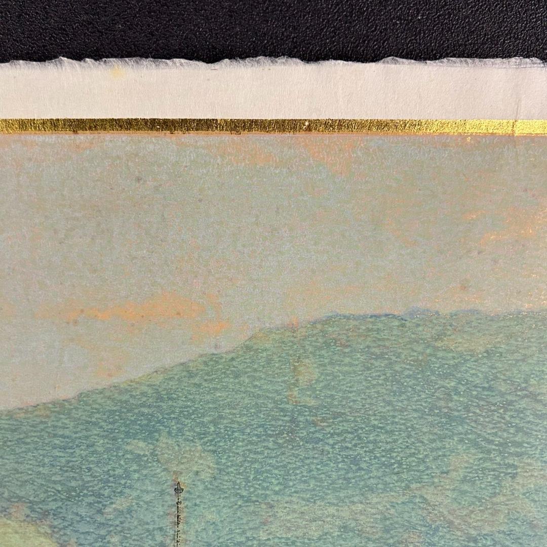 吉田善彦「大和四題より薬師寺立夏」木版画 落款入 発行証有 高見澤