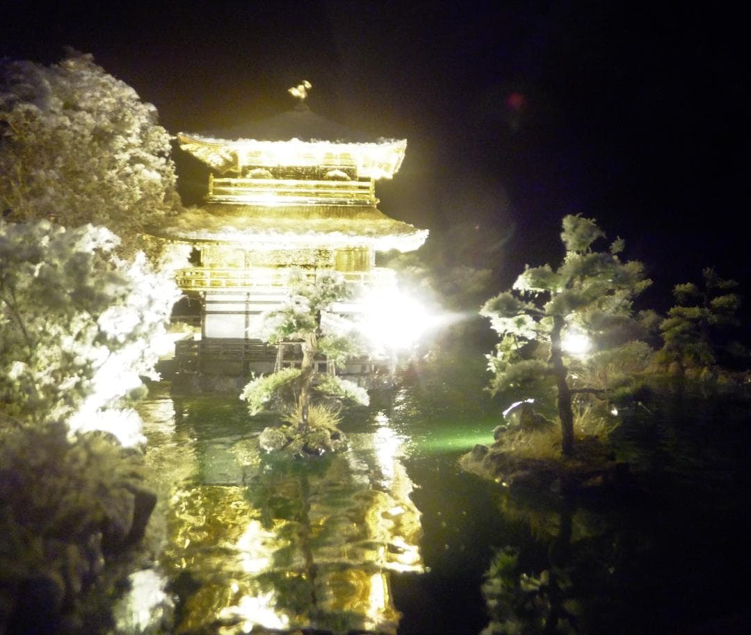 1/150・雪の金閣寺・ジオラマ・完成品・LEDライトアップ・アクリル