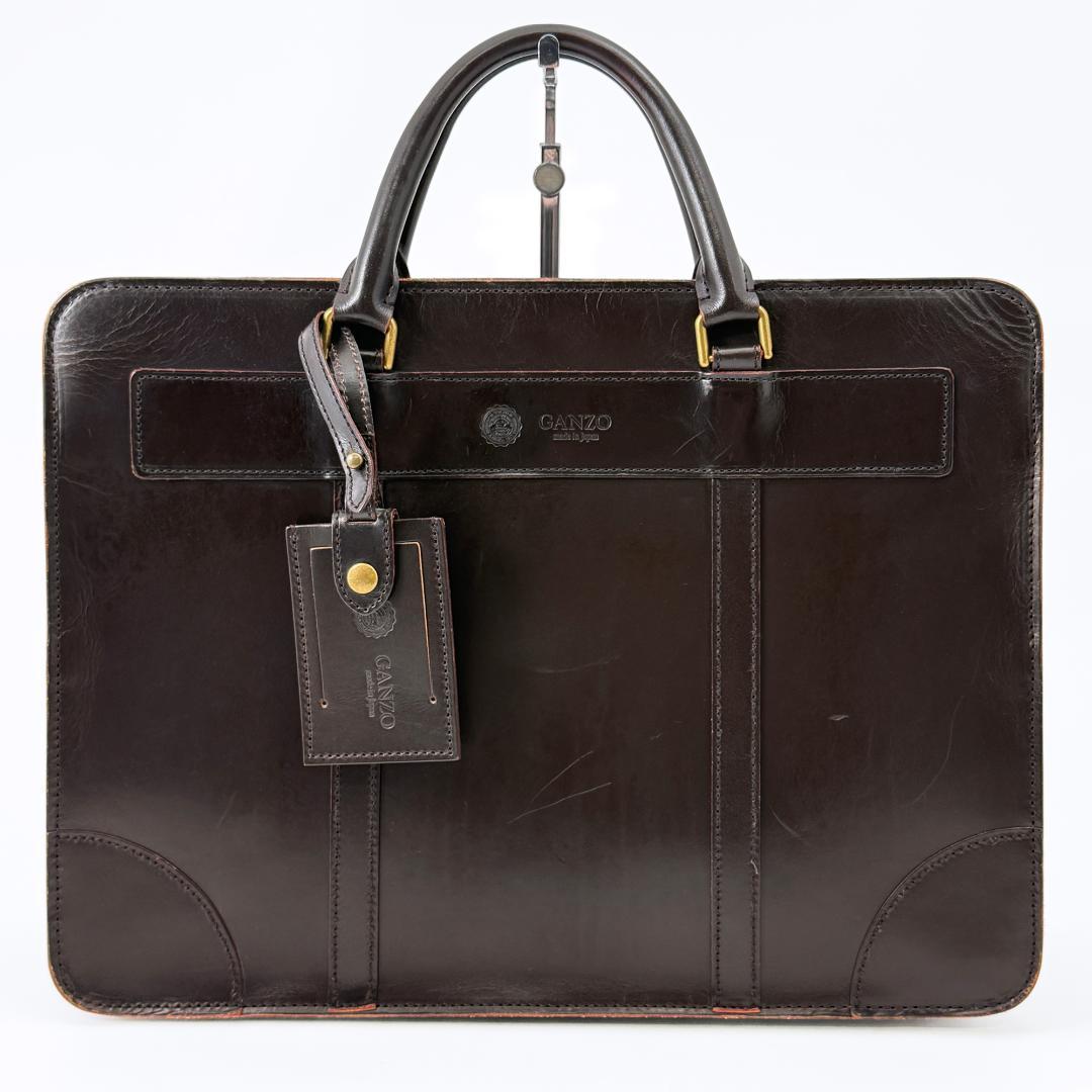 定価18万❤️ ガンゾ エイボン ブリーフケース ビジネスバッグ ブライドルレザー