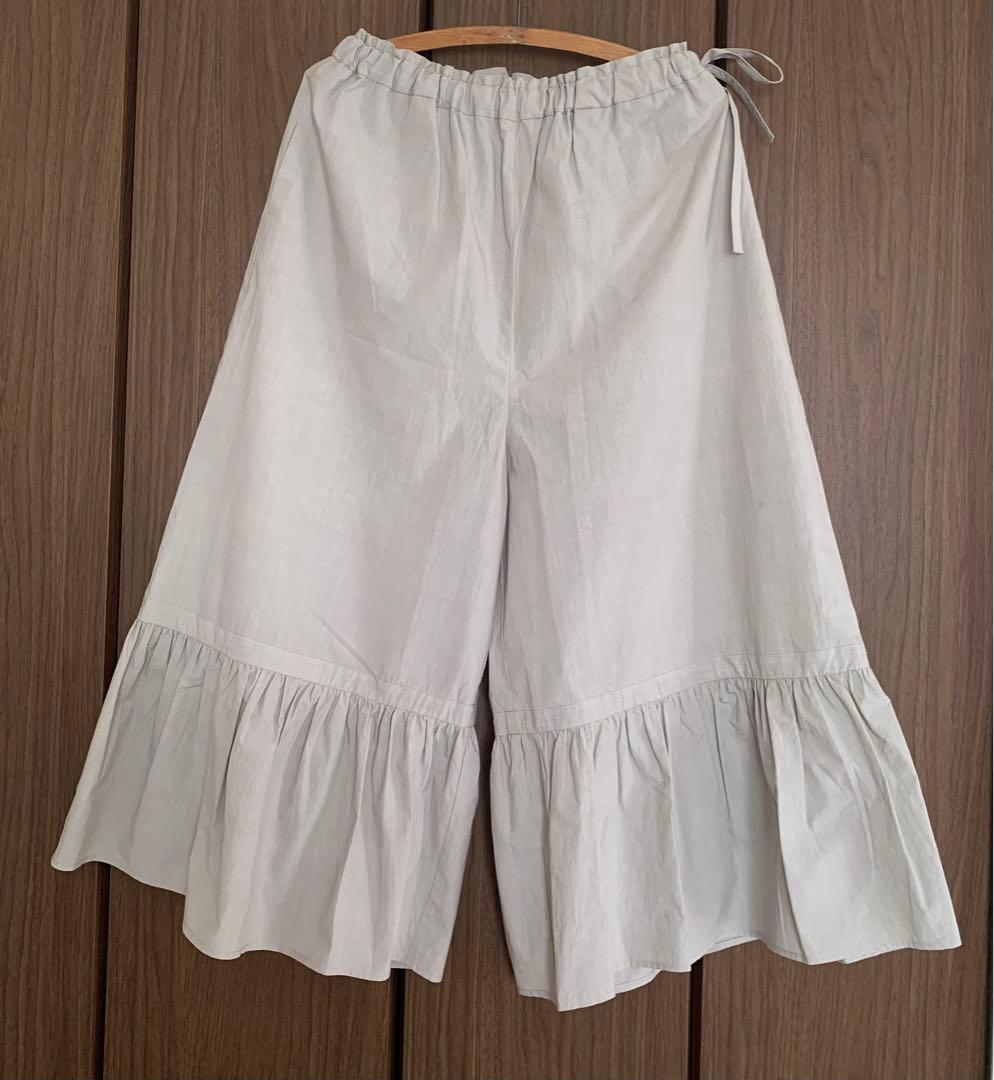 MAGALI 天日干しコットン 裾ギャザーパンツ グレー 新品タグ付き
