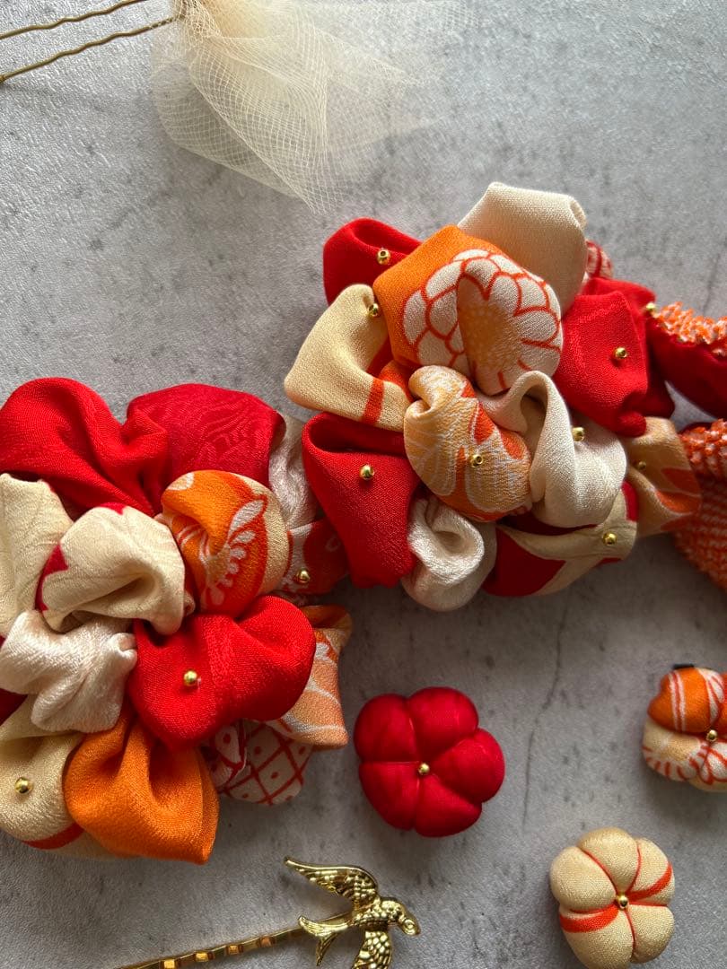 a*m様 七五三　七五三髪飾り　ヘッドドレス　着物髪飾り　リメイク髪飾り　042