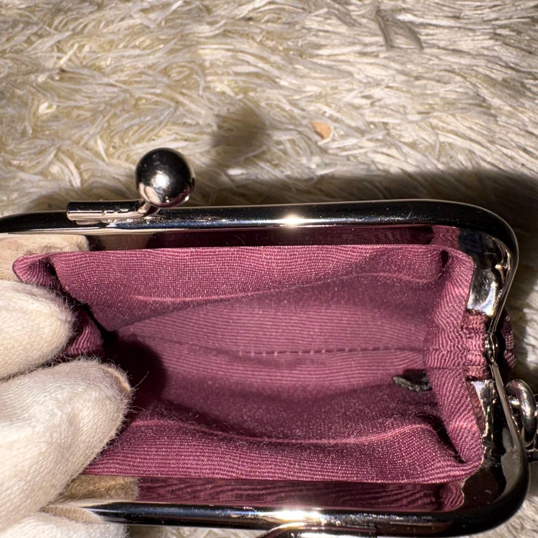 COACH がま口 ケース シグネチャー ワインレッド系 レア